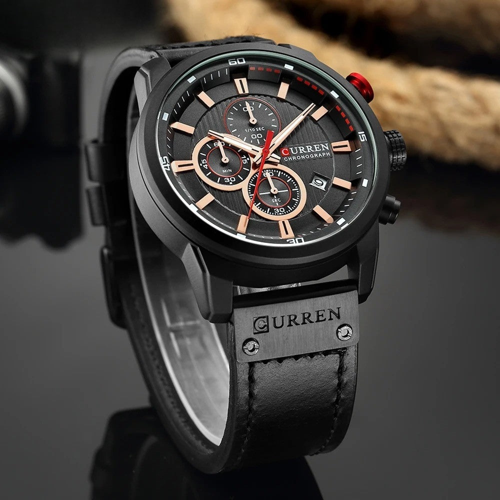 Men's Chronograph Premium Leather Watch - Dominus
